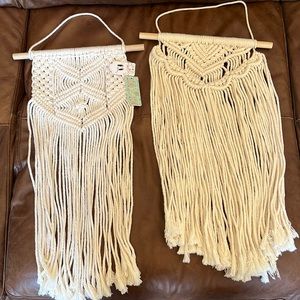 NWT Macrame Boho Fringed Wall Hangings